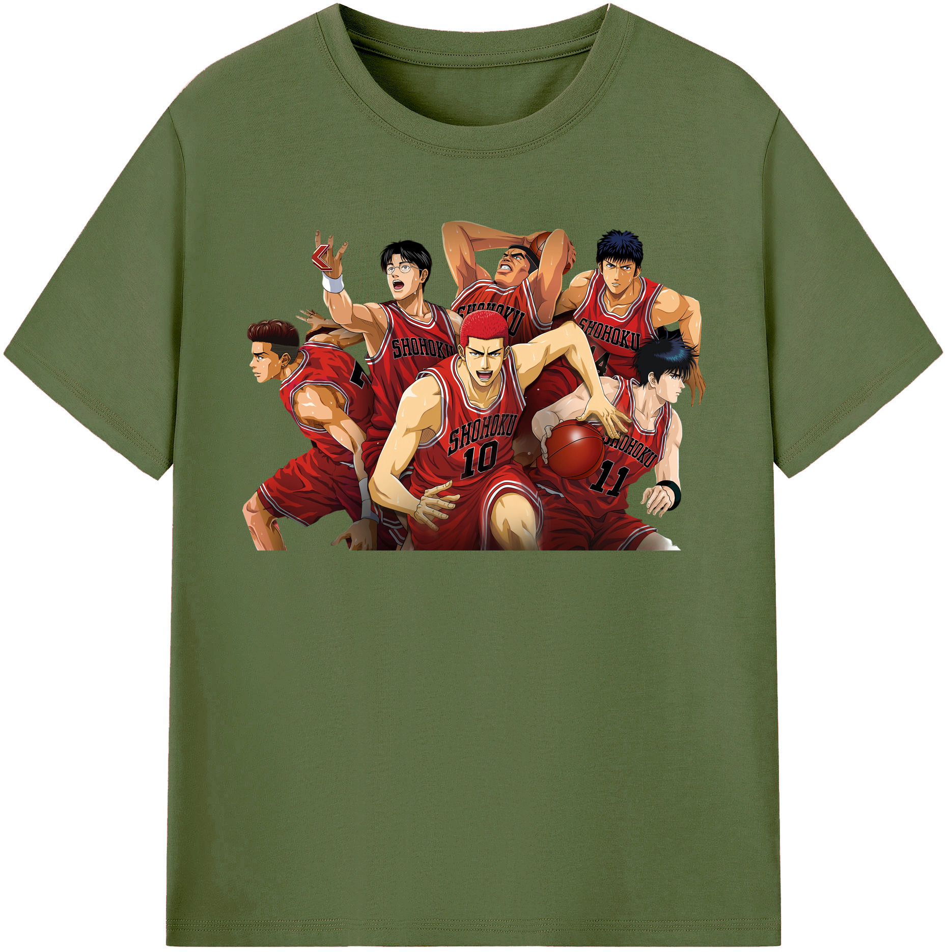 SLAM DUNK／スラムダンク 綿100％半袖Tシャツ（フロントプリント）